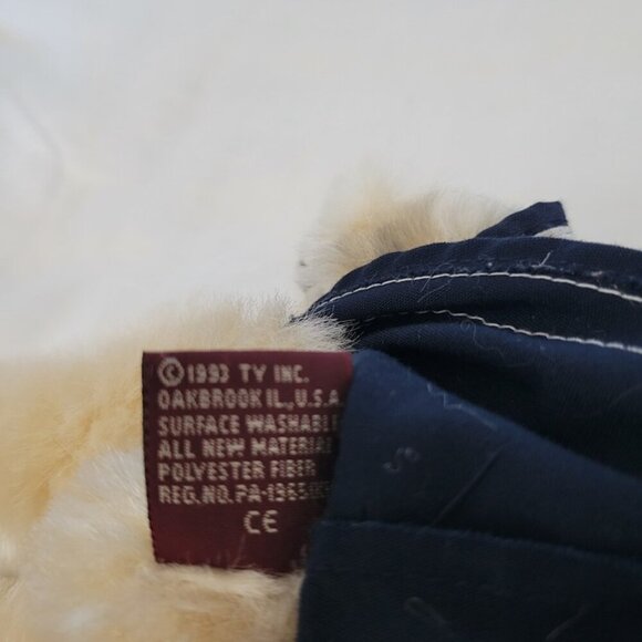 Vintage 1993 Retired TY Attic Treasures Breezy Bear jointed dress hat PLUSH - Picture 6 of 7
